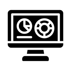 pie chart glyph style vector icon for any project