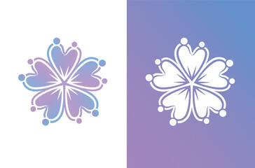 Flower symbol with color gradient