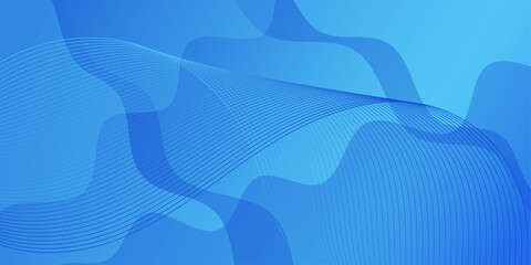 Abstract background with waves for banner. Medium banner size. Vector background with lines and shapes. Blue color. Water, ocean, winter. Brochure, booklet