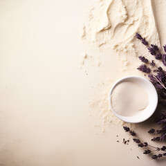 White background for a serene beauty of Lent and Ash Wednesday adorned with soft sand and delicate...