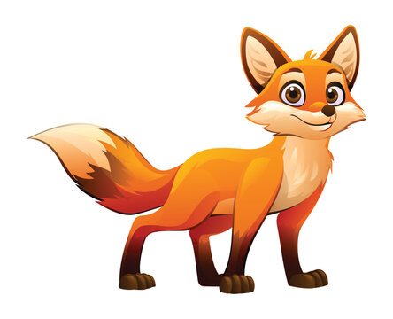 recommend clip art: Fox cartoon vector illustration isolated on white background