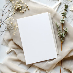 Romantic mock-up for wedding card invitation, blank space, celebration