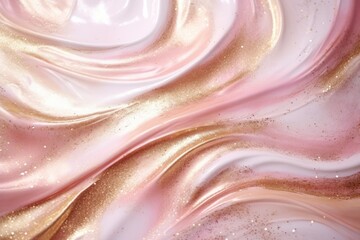 Obraz premium Close-up of a Luminous Pink and Gold Background