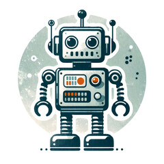 Fototapeta premium Robot Cute Watercolor