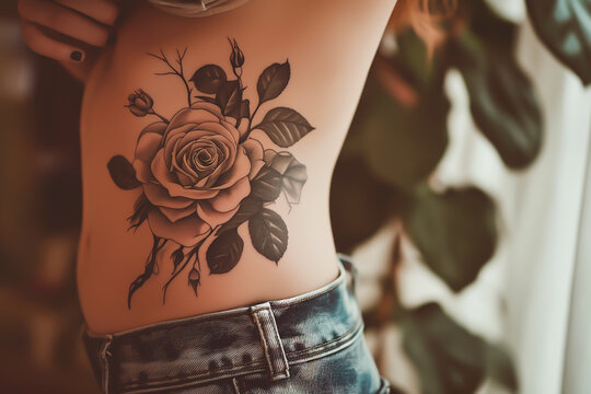 tee shirt rose tattoo