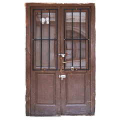 Puerta vieja y gastada de madera