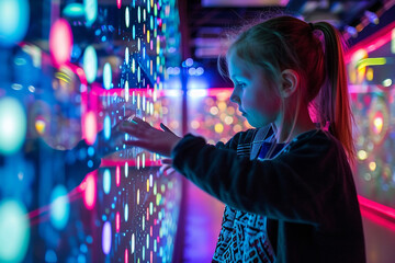 A playroom wall transformed into a giant, interactive touch-screen game