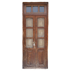 Puerta vieja y gastada de madera