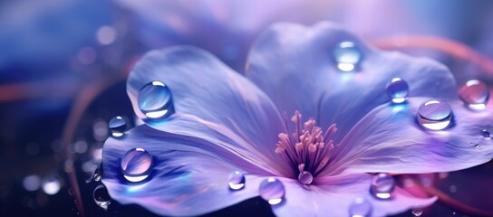 Vibrant Purple Flower With Glistening Water Droplets