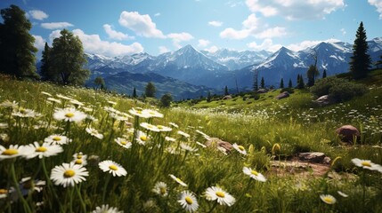Alpine Edelweiss Meadow Elegance - AI Generated