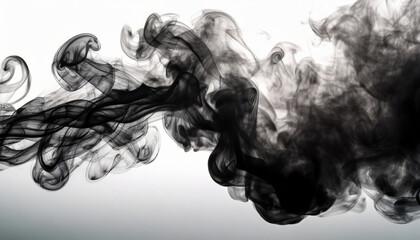 Black smoke on pure white background