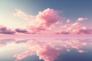 Fototapeta na wymiar Pink sky with white cloud background 