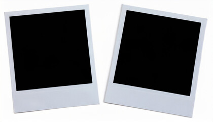 Blank instant photo frame, simple pure white background - Mockup