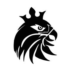Vector Illustration of eagle head with a crown