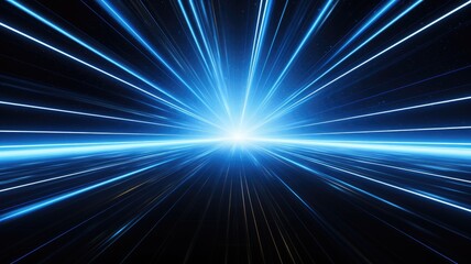 Obraz premium Blue Light Shining in the Dark, Illuminating a Nighttime Scene With Radiant Brightness