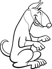 happy cartoon spotted dog animal character coloring page