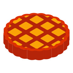 Dutch apple pie with a lattice top layer concept vector icon design, Bakery and Baker symbol, food preparation and Kitchen Utensils sign, Recipe development stock illustration