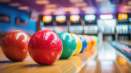 Bowling balls close-up.