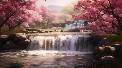 Springtime Cherry Blossom Splendor - AI Generated