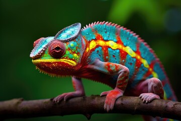 Obraz premium A normal colorful chamelion