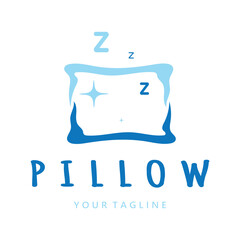 Creative logo designs for pillows, blankets, bed sheets and beds, sleep, zzz, clock, moon and stars.