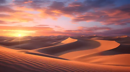 Fototapeten sunset over the desert © Artworld AI