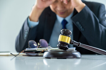 Attoney or lawyer is stressed.