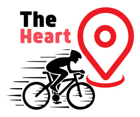 The Heart Location Typography T-shirt,Cyclists on bike,Heart Saying T shirt,Svg Cut File,Cricut,Silhouette