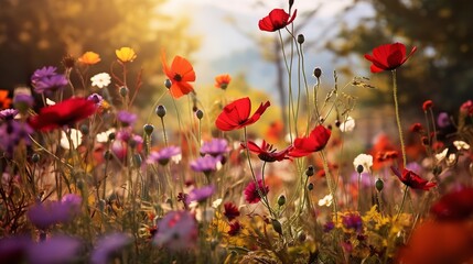 Autumn Wildflower Meadow Charm - AI Generated