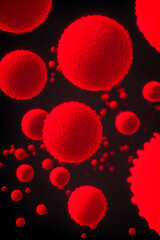 3D rendered illustration of Deadly Infectious Bacteria Pathogen Viruses flowing in veins bacillus, covid, or flu epidemic diseases Virology Biology Medical Theme Abstract Background