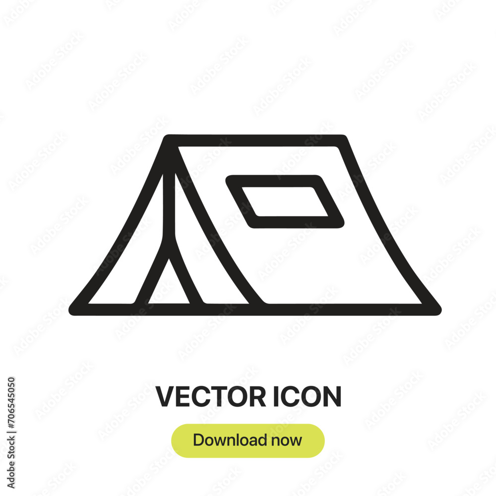 Poster tent icon vector. linear-style sign for mobile concept and web design. tent symbol illustration. pix