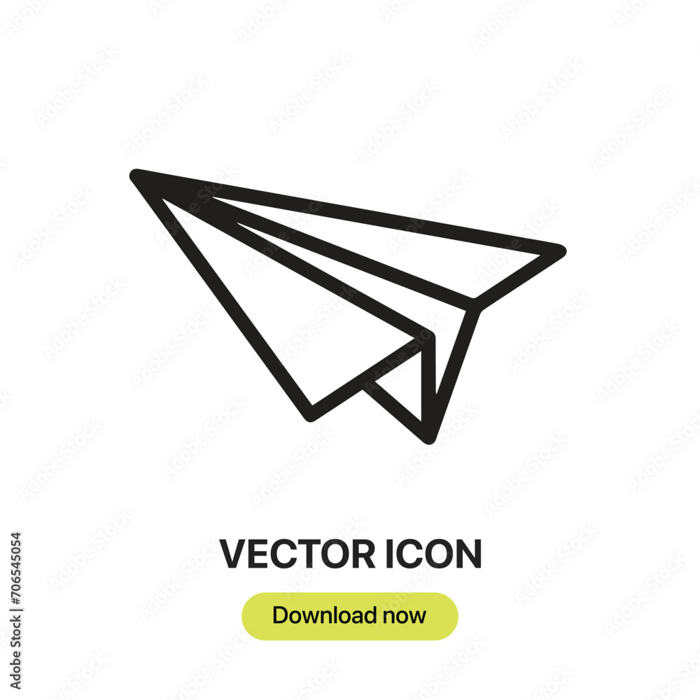 Poster paper plane icon vector. linear-style sign for mobile concept and web design. paper plane symbol ill