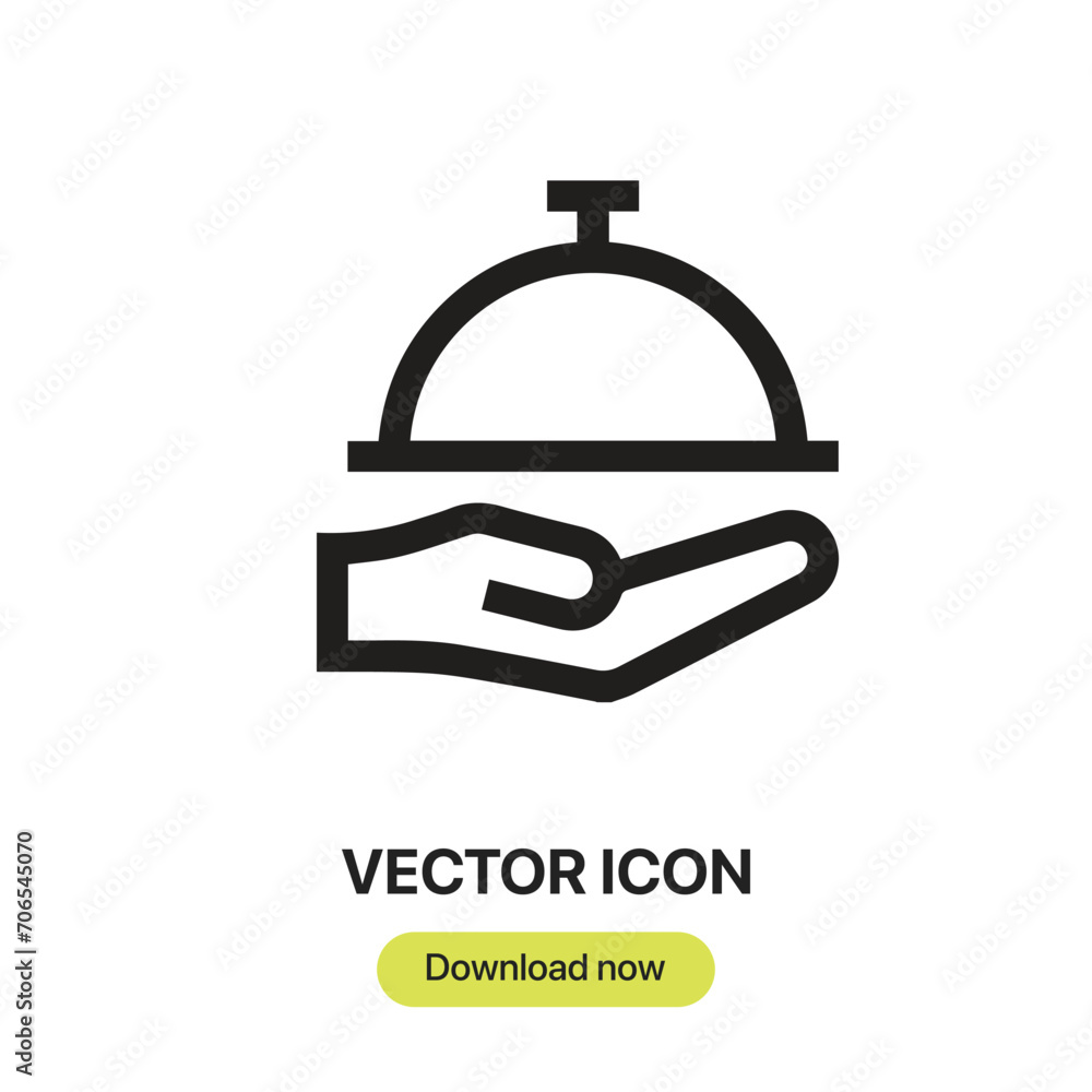 Poster serving dish icon vector. linear-style sign for mobile concept and web design. serving dish symbol i