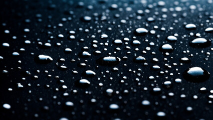 Condensation water drops on black background. water bubbles on black background. Ai Generated