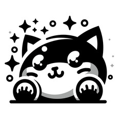 Free vector cute cat sitting cartoon vector icon illustration.