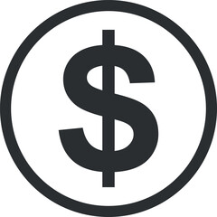 Dollar Sign Icon in Flat Style. Vector Illustration