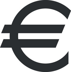 Euro Sign Icon in Flat Style. Vector Illustration