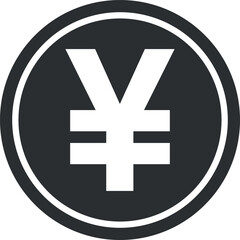 Japanese Yen Sign Icon in Flat Style. Vector Illustration