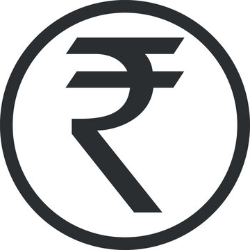 Indian Rupee Sign Icon in Flat Style. Vector Illustration