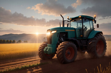Obraz premium tractor in the field