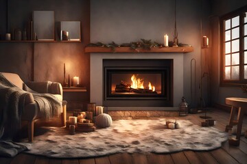 fireplace in room