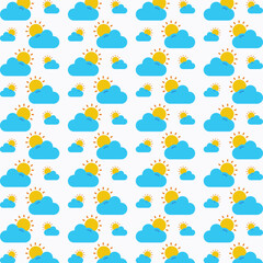 Cloud Sun pattern design vector illustration colorful trendy background