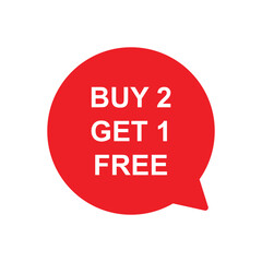 buy 2 get 1 free shopping icon vector