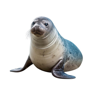 Hawaiian Monk Seal Isolated on Transparent Background.