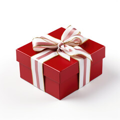 Obraz premium beautiful red gift box for a lover isolated on clear white background