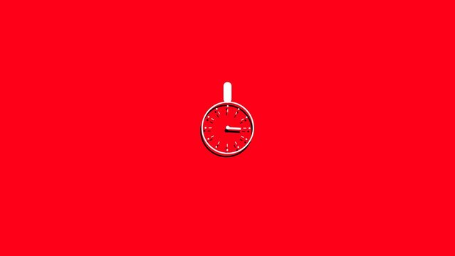 Analog wall clock second time and hour animation with always rotating