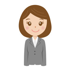 スーツを着た就活生、新入社員、案内、女、笑顔