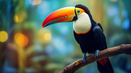 Exotic toco toucan tropical bird