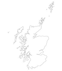 Scotland map. Map of Scotland in white color
