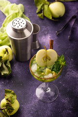 Apple alcoholic cocktail or mocktail